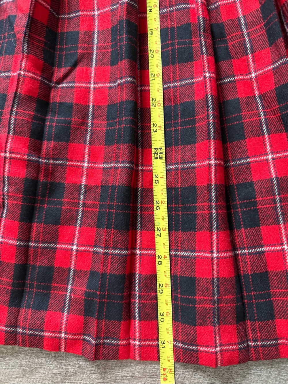 Pendleton Red and Black Plaid Pleated Skater Skirt - Picture 2 of 5